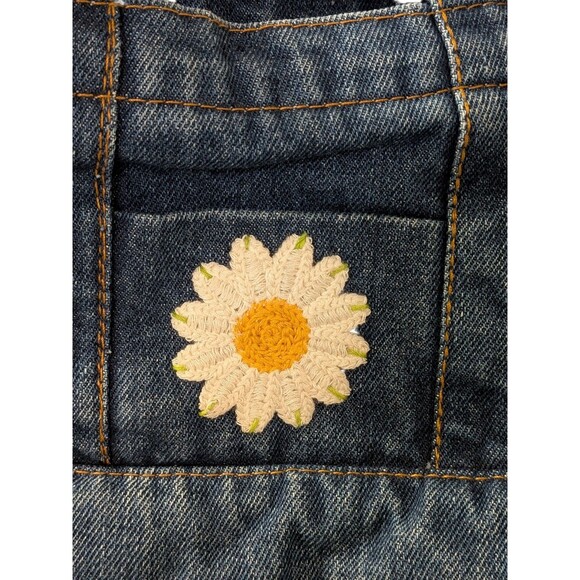 Denim Purse Flower Power Purse Daisy Rainbow Jean Bag Y2K Boho Hippie Cottage - Picture 6 of 11